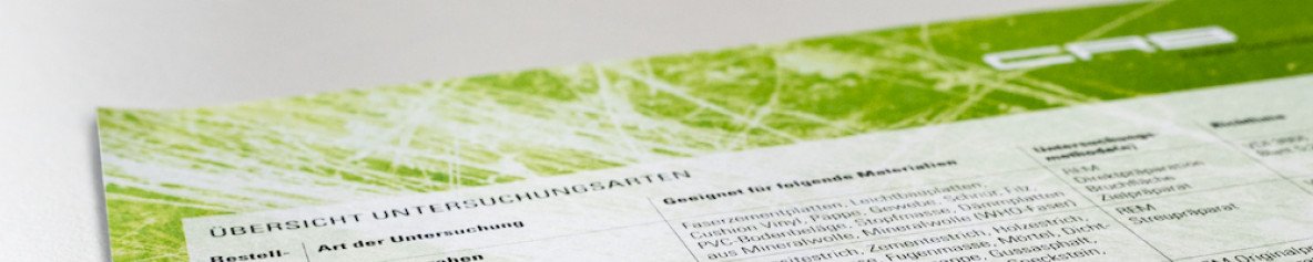 Helpful overview of analytical services on the back of CRB writing pads